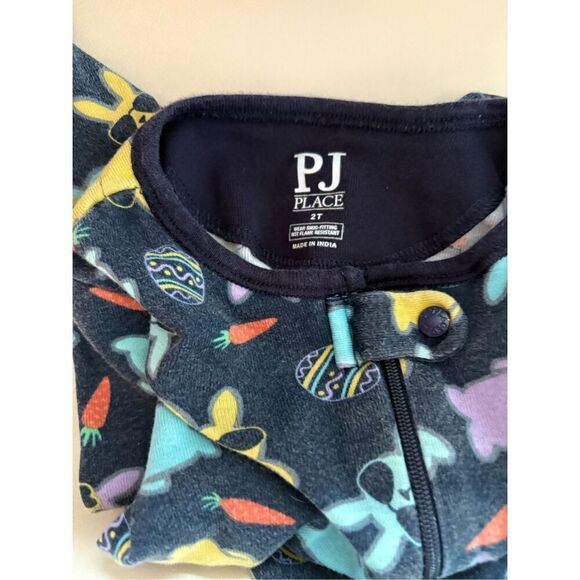 The Children’s PJ Place Toddler 2T Easter Egg Bunny 1-piece Pajamas Footed Sleep - Picture 4 of 6